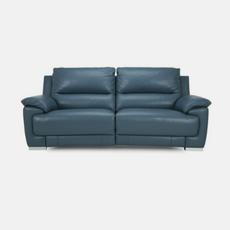 blue leather recliner sofa