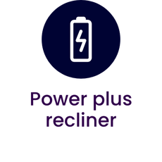 An icon for a power plus or battery powered recliner