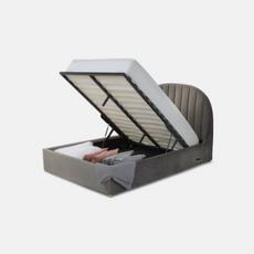 Grey open ended ottoman bed