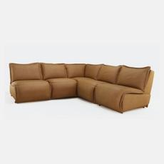 Brown leather corner sofas