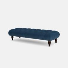 blue button footstool