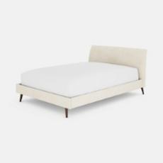 cream divan bed with wooden legs