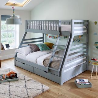 Dual storage bunk bed