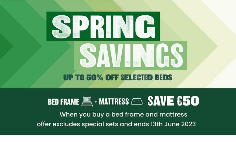 Spring Savings 50% off Beds
