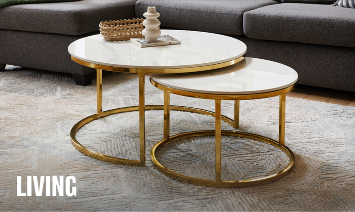 halo gold nested coffee table