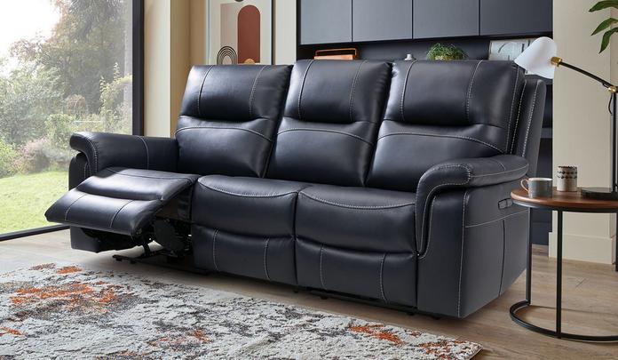 dark black recliner sofa