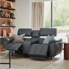 Leather recliner sofas with the cinesound