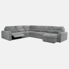 Light grey recliner corner sofa