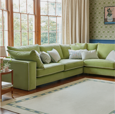 green corner sofa