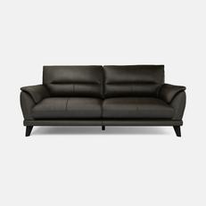 black leather sofa