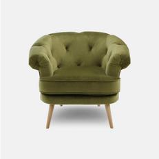 velvet green chesterfield style accent chair