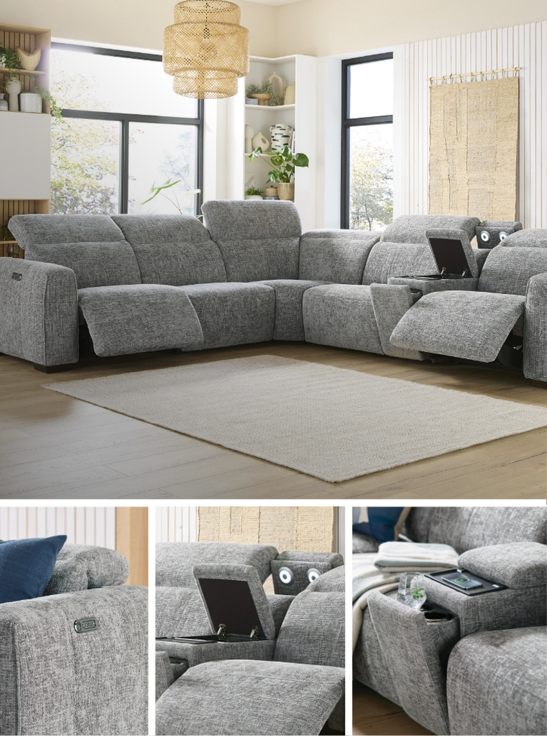 lauder power recliner corner sofa