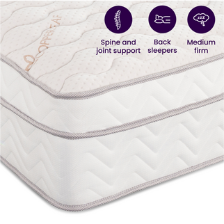 close up of a medium firm mattress