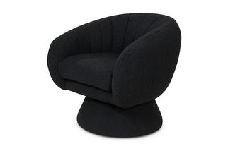 black boucle swivel chair