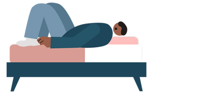 illustration of a man laying in a bed