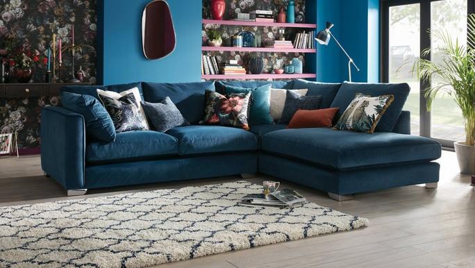 maximalist living room ideas with the kaizer velvet corner sofa