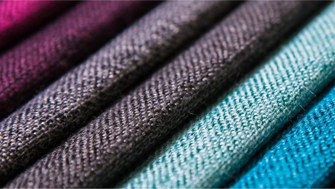 close up of different coloured fabric swatches