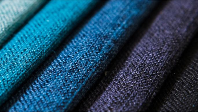 close up of different coloured fabric swatches