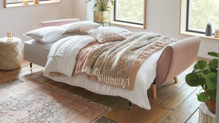 fabric sofa beds with the french connection zinc sofa bed in blush
