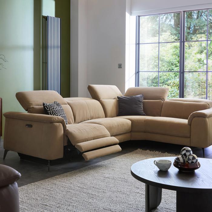 Resilience New Tahiti power recliner corner sofa in stone