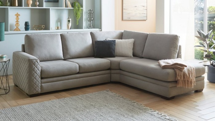 left hand facing open end corner sofa with the resilience finton