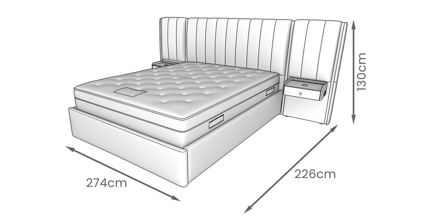 Double Power Ottoman Hotel Bed view 6