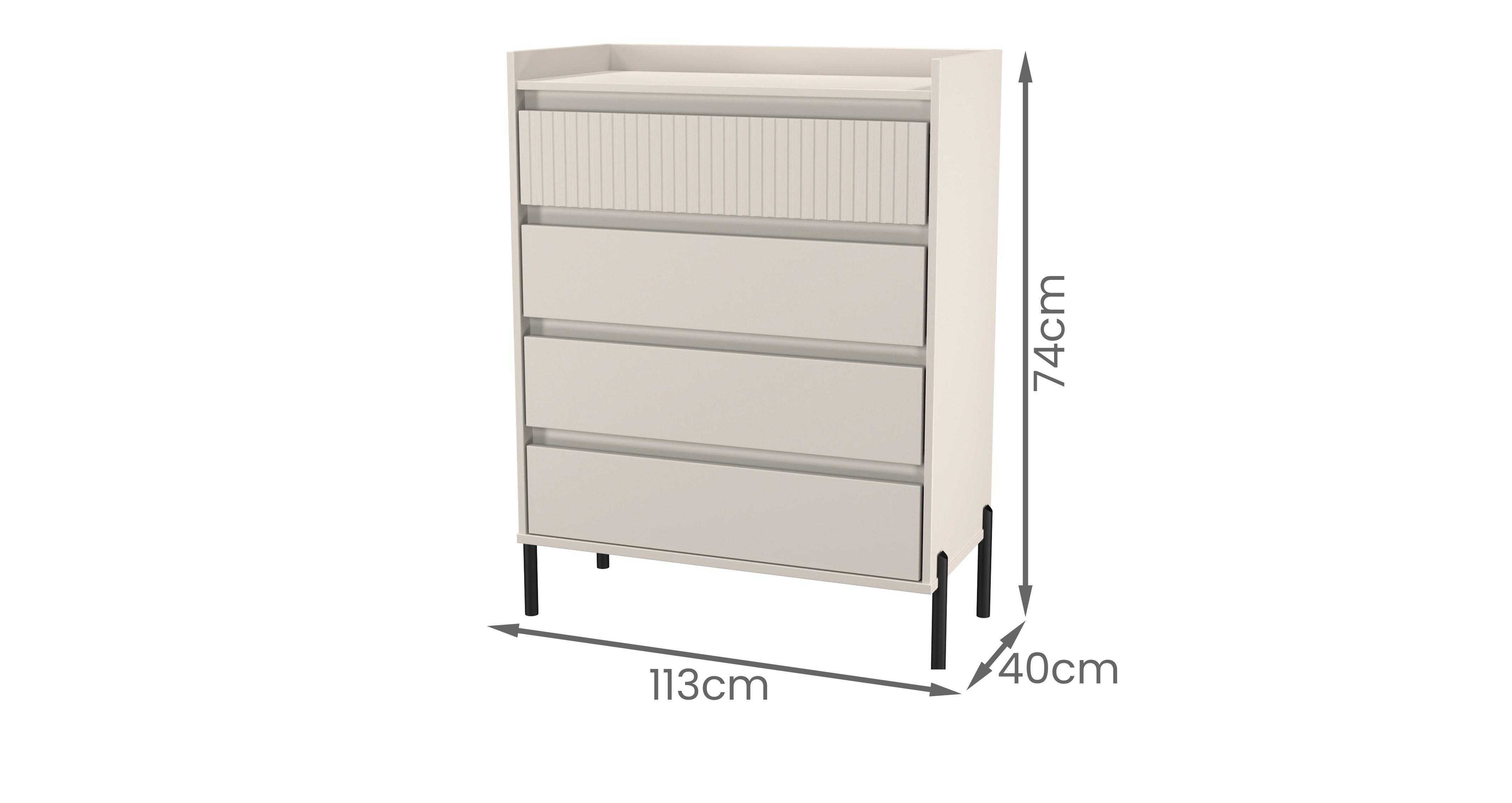 Crue 4 Drawer Chest in Crue Kashmir Matt