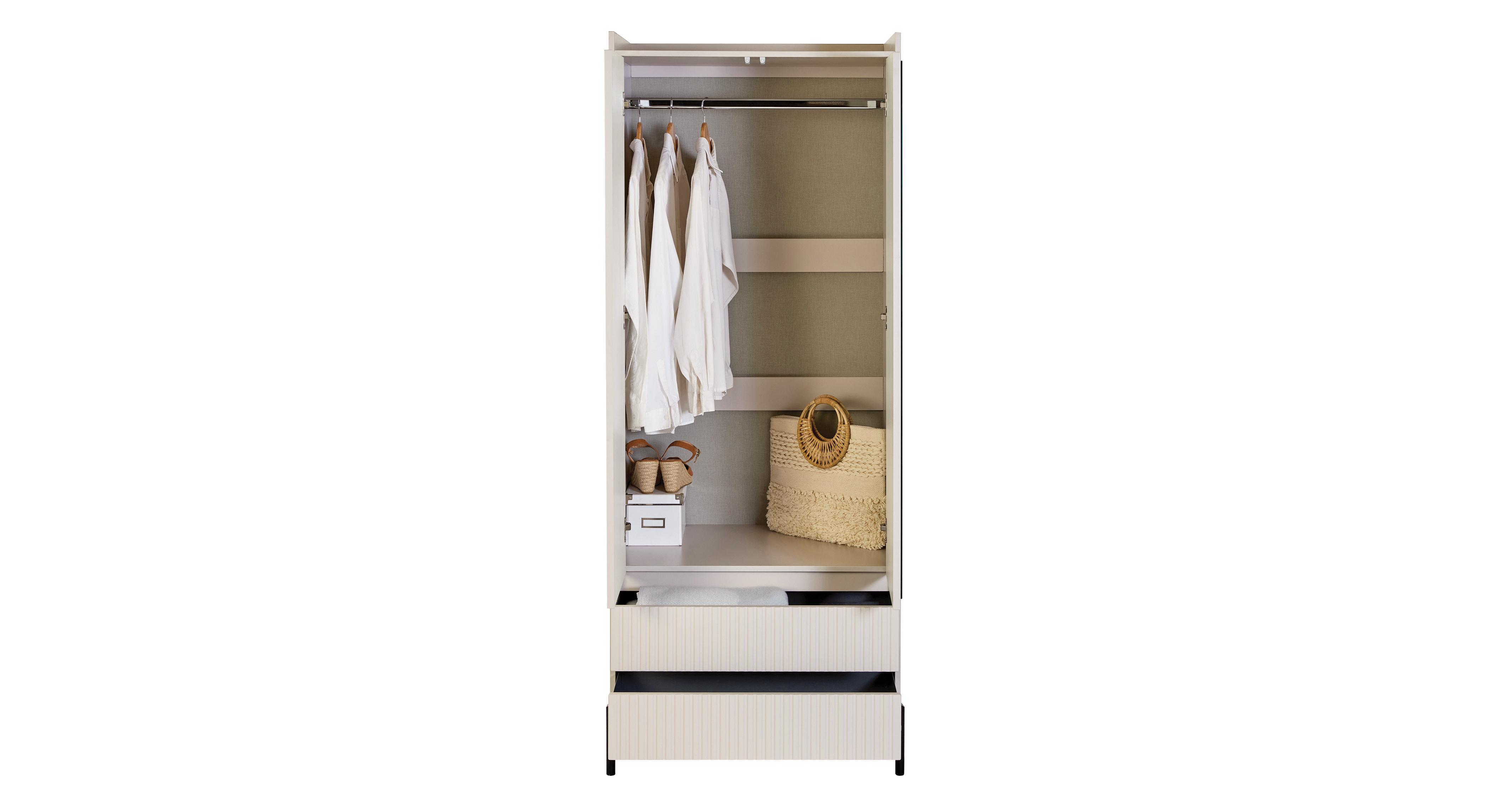 Crue 2 Door 2 Drawer Mirror Wardrobe in Crue Kashmir Matt