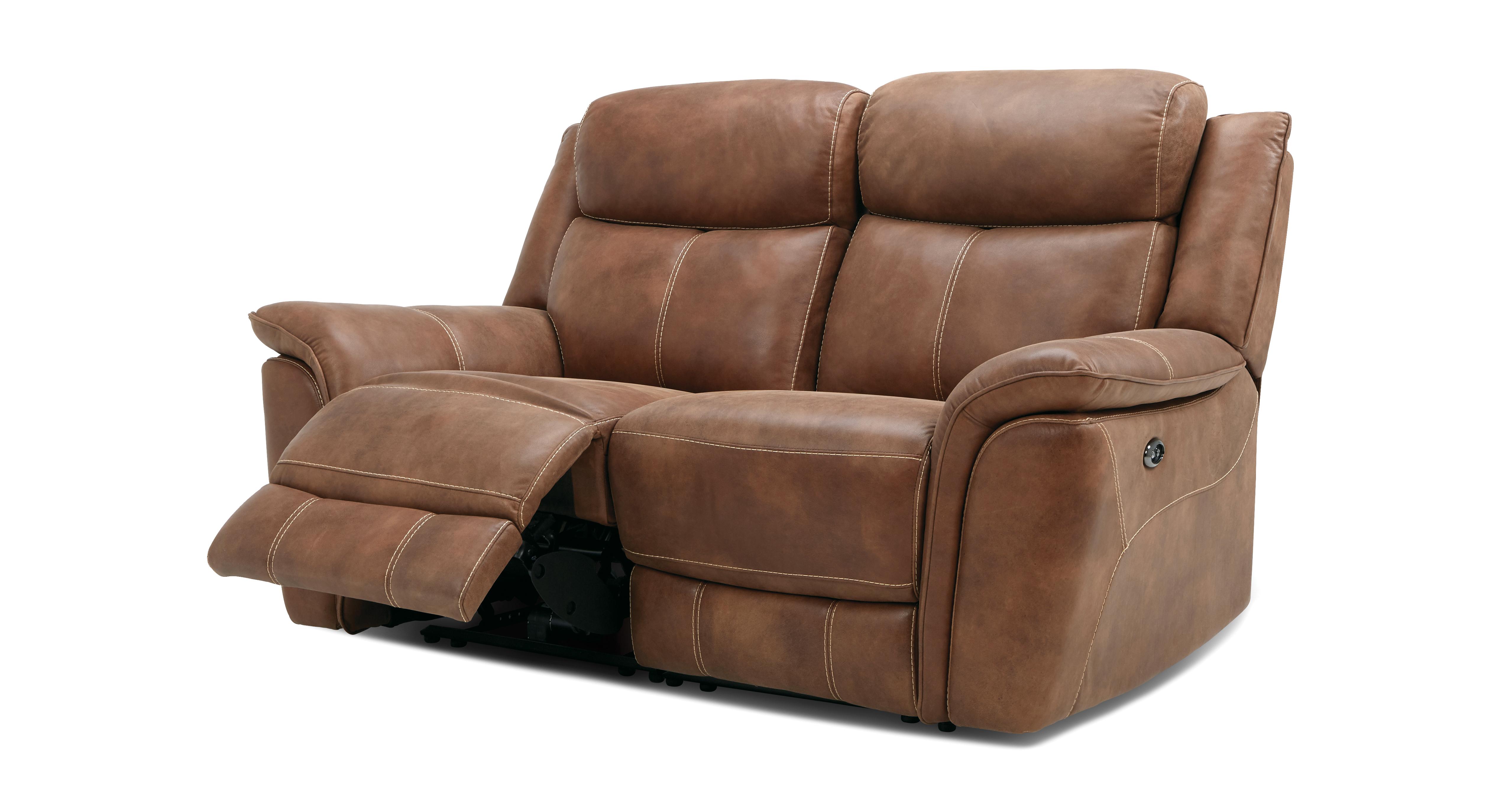 brown leather reclining sofa