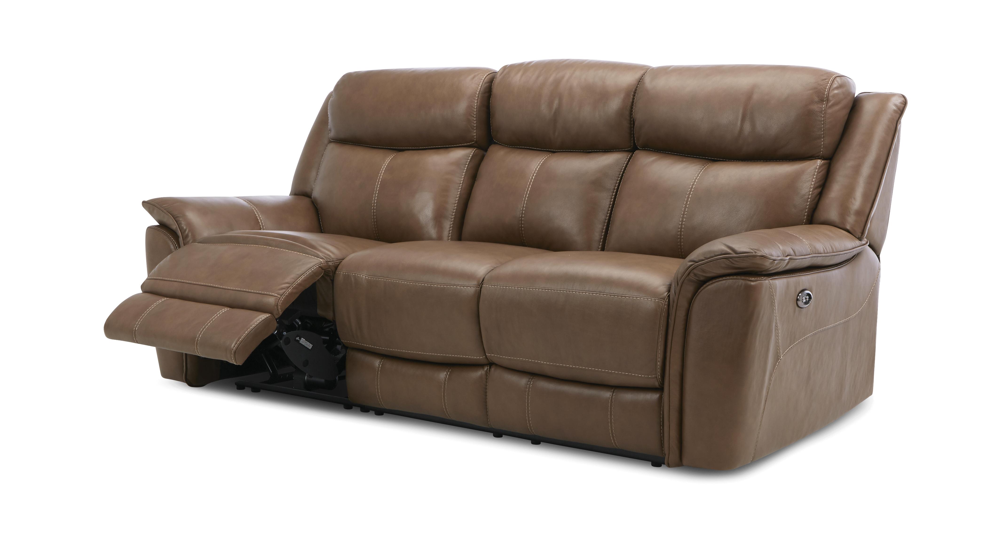 Dfs brown deals leather recliner sofa