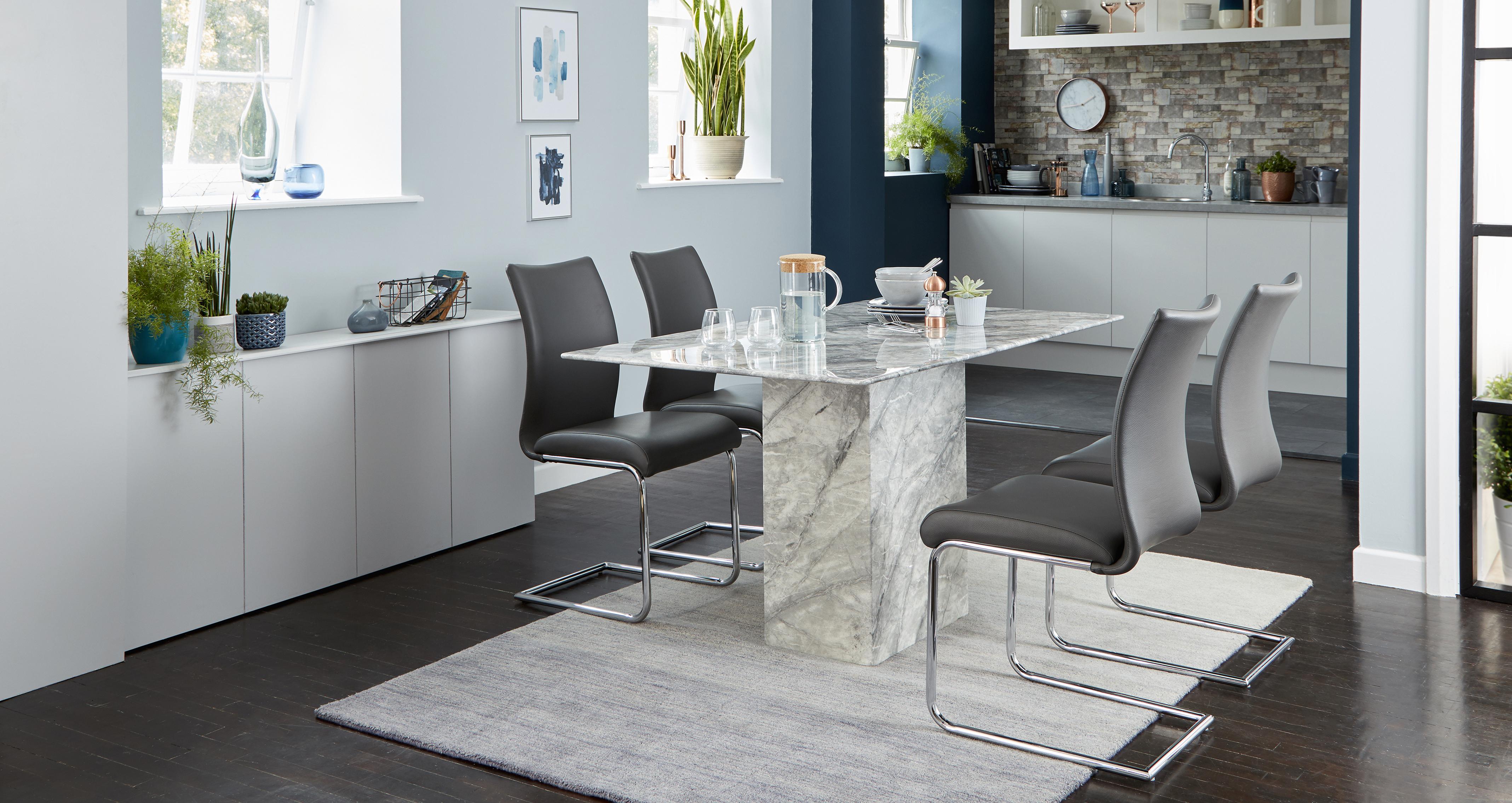 Damara Dining Table Set Of Cantilever Chairs DFS