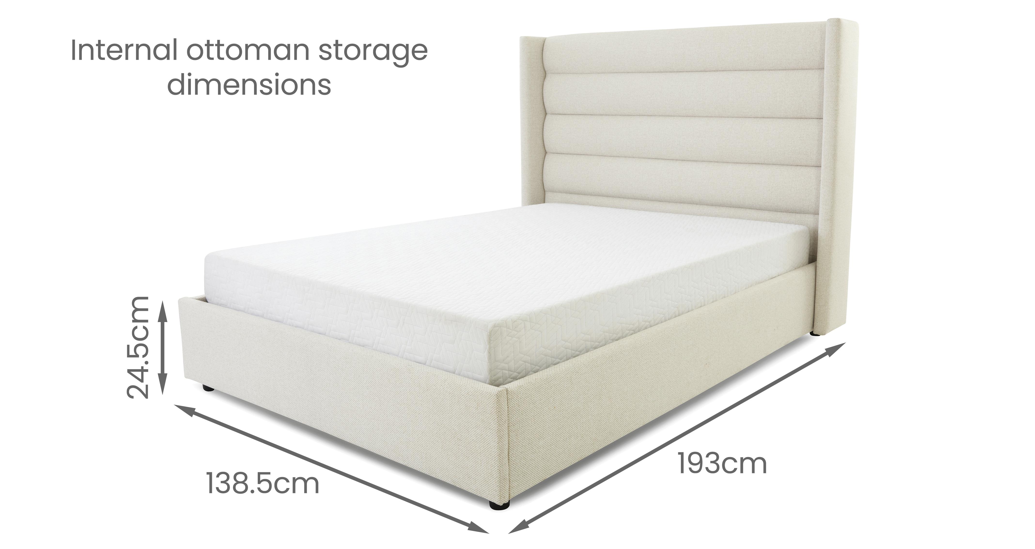 Damona Double Ottoman Bed in Damona Cream Cream