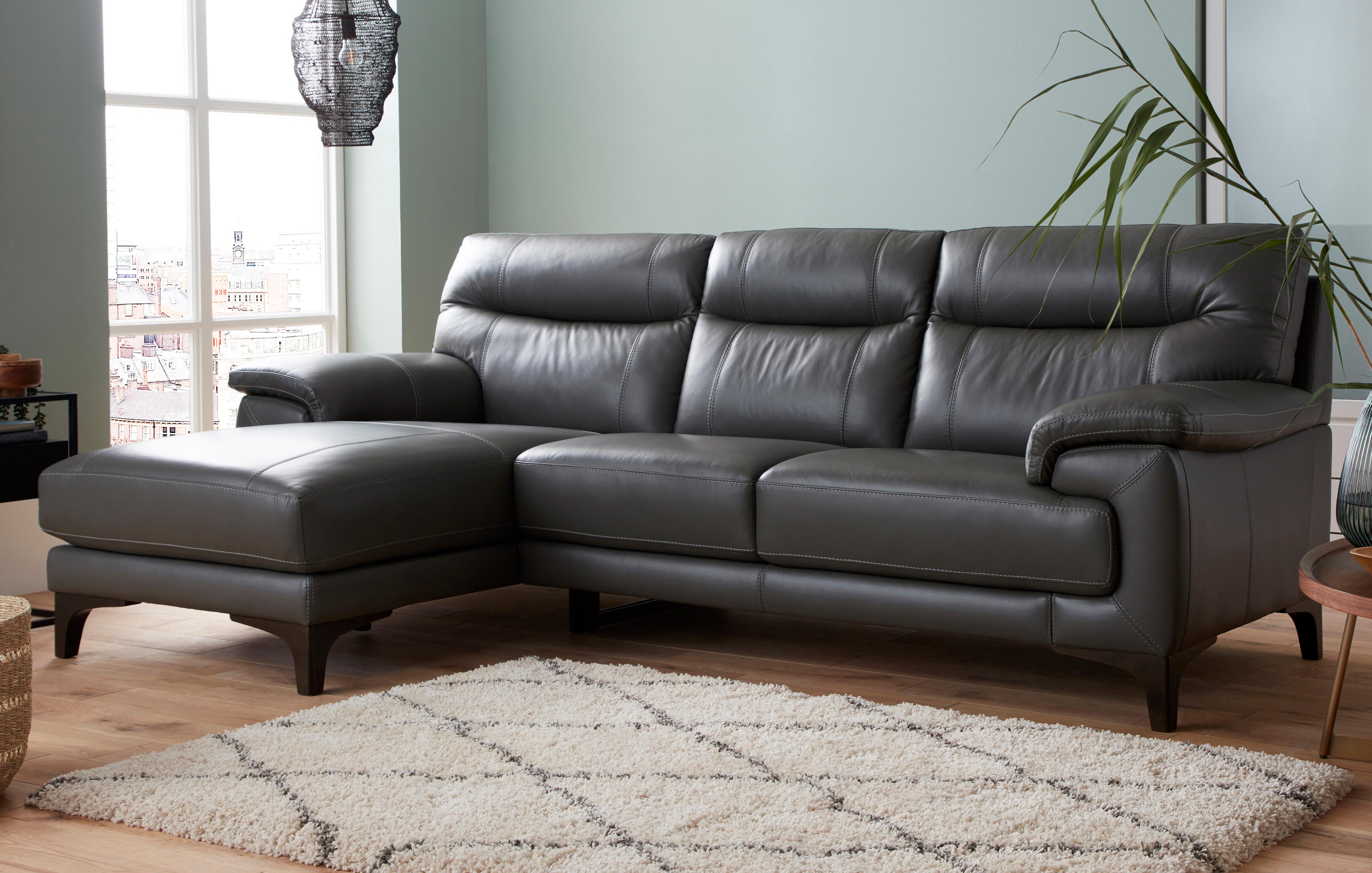 Faux leather store sofa dfs