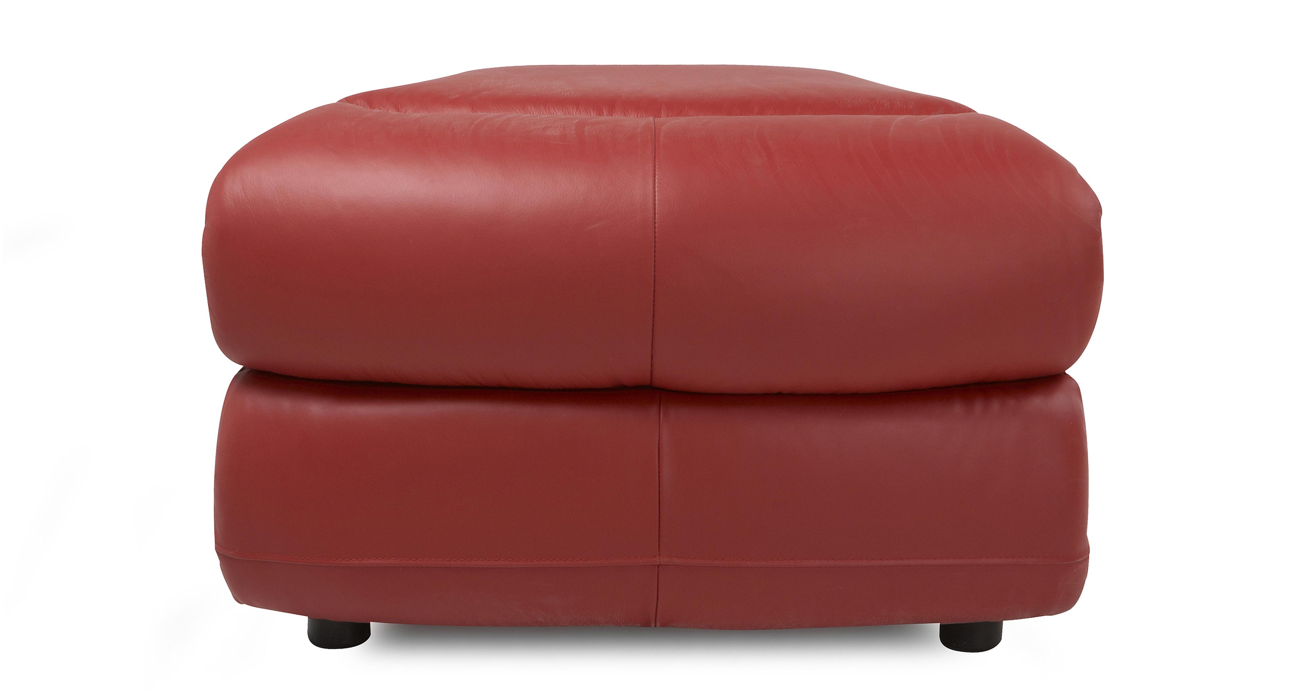 Red on sale leather footstool