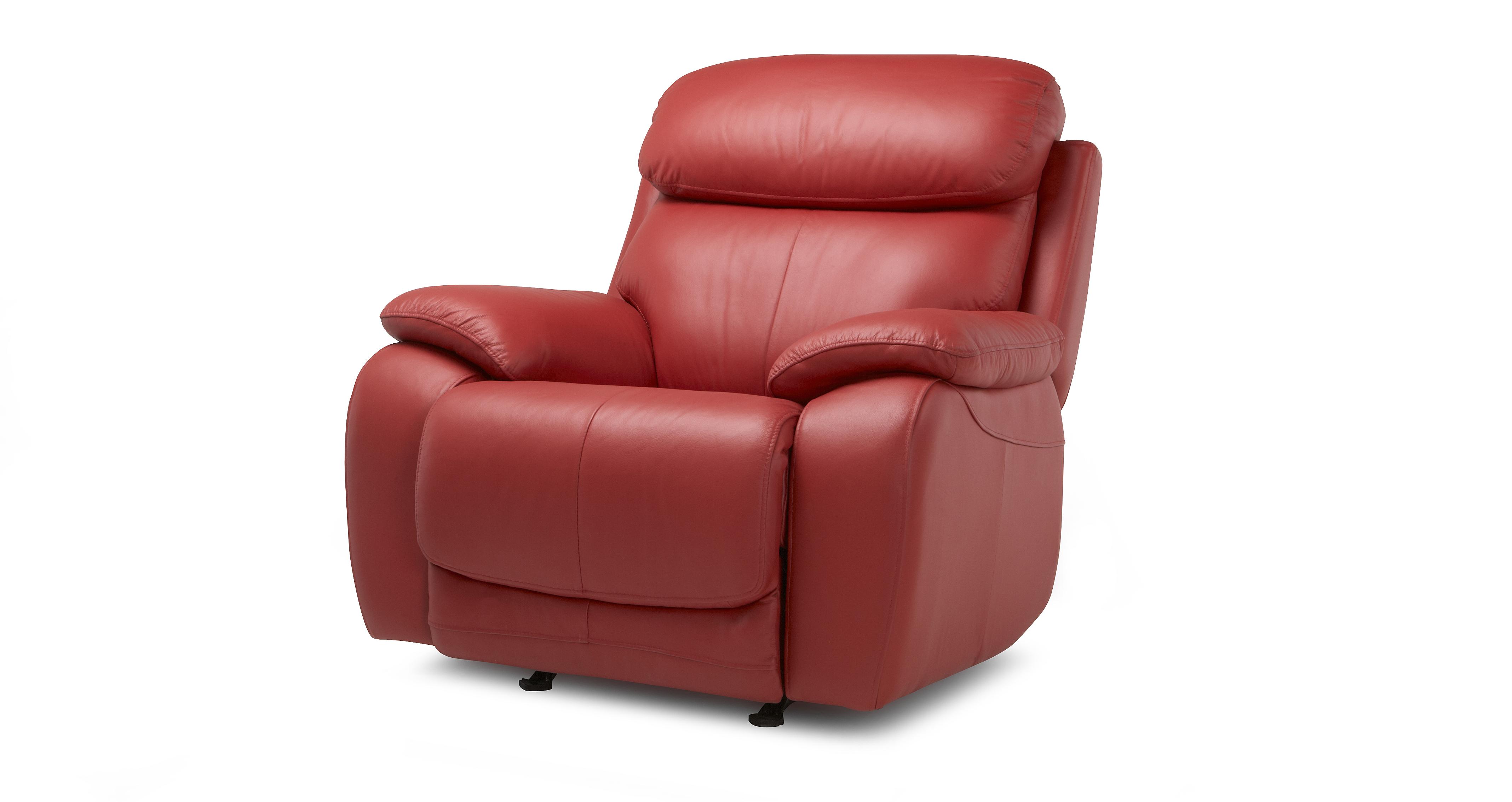 Red leather store swivel rocker recliner