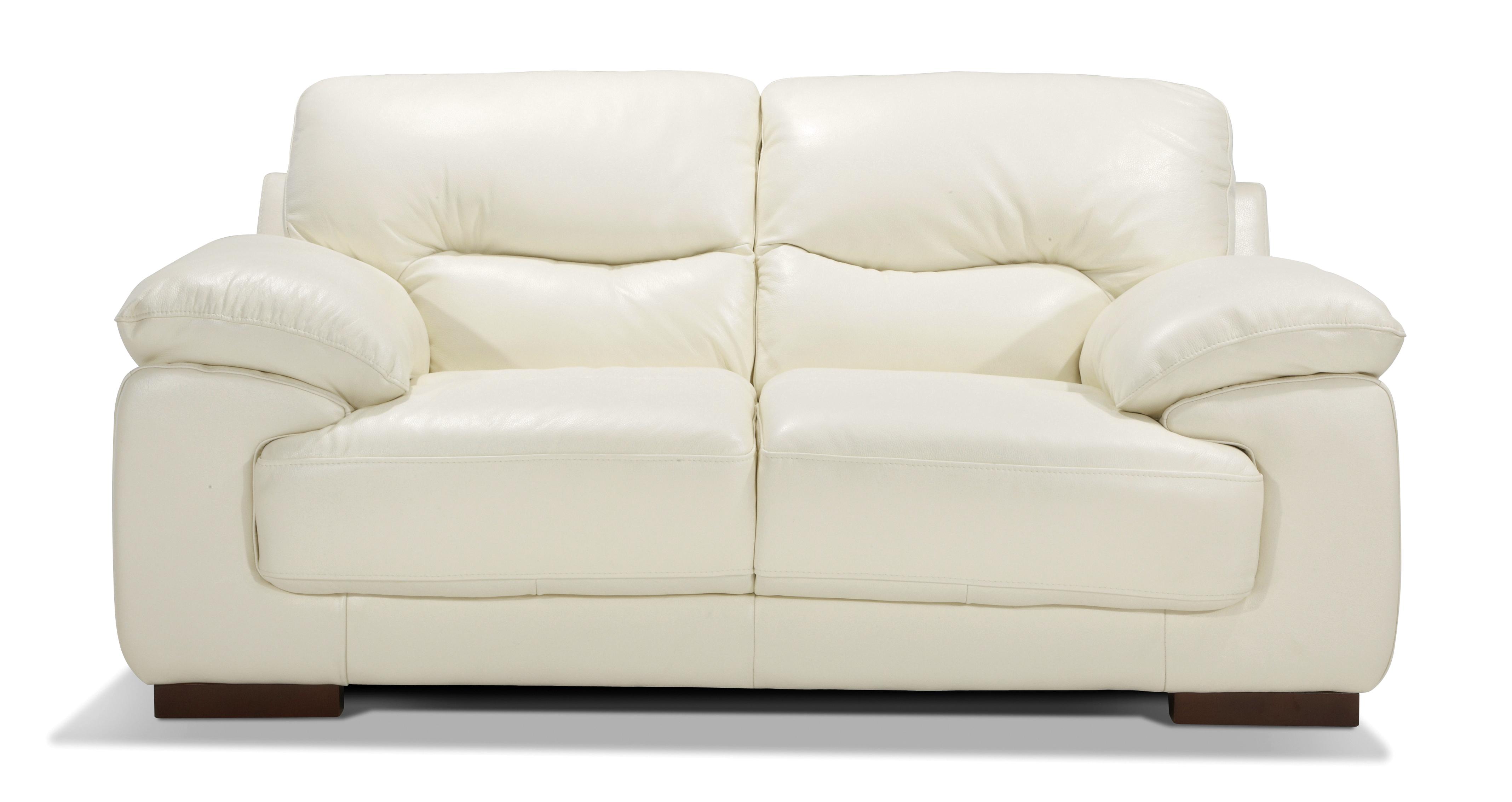 Dfs cream leather store 2 seater sofa