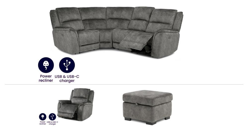 Corner Sofa, Chair and Footstool