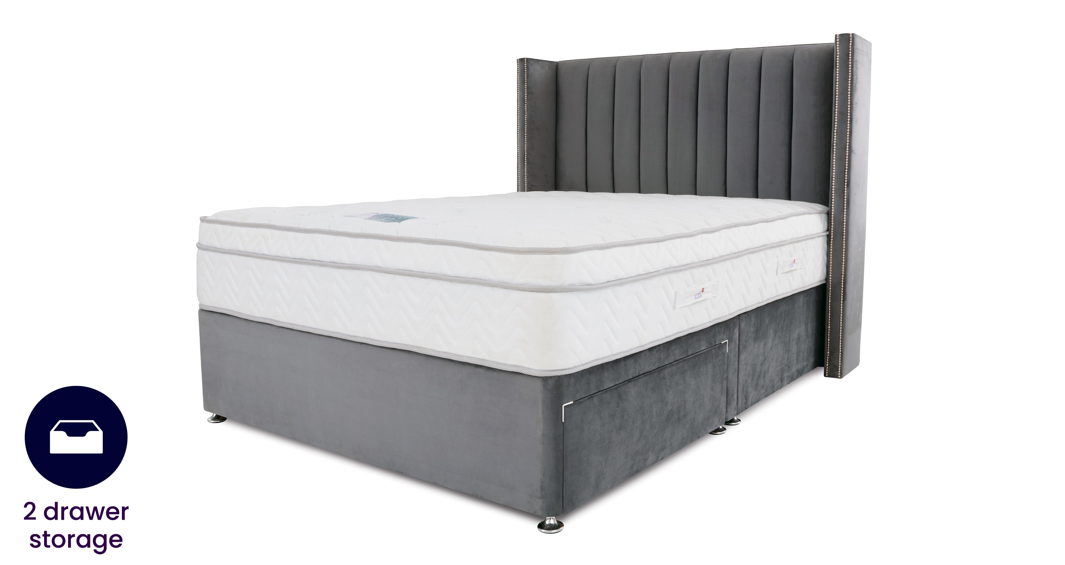 Delphine Super King 2 Drawer Bedframe DFS