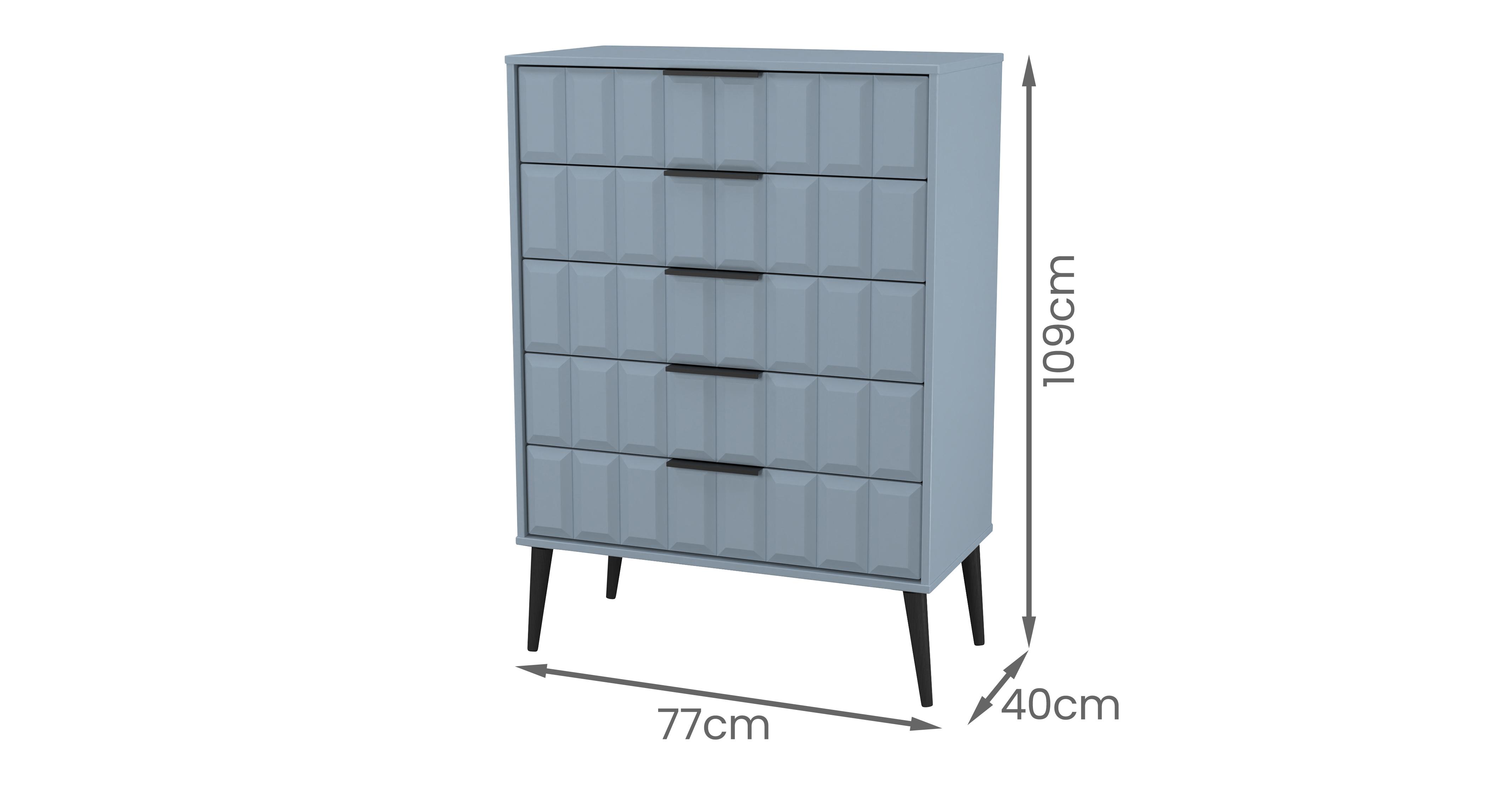 Demi 5 Drawer Chest in Demi Denim