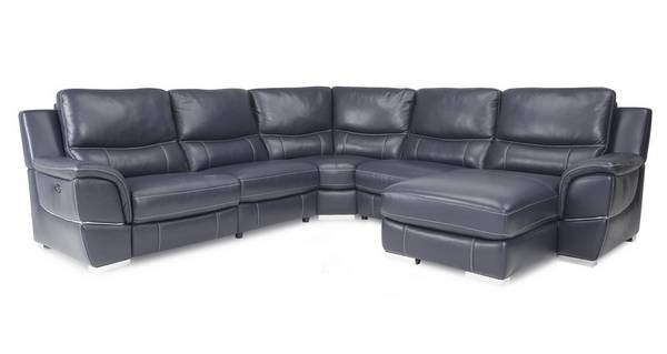 Hand Facing Power Chaise Corner Sofa, Leather Electric Recliner Chaise Corner Sofa