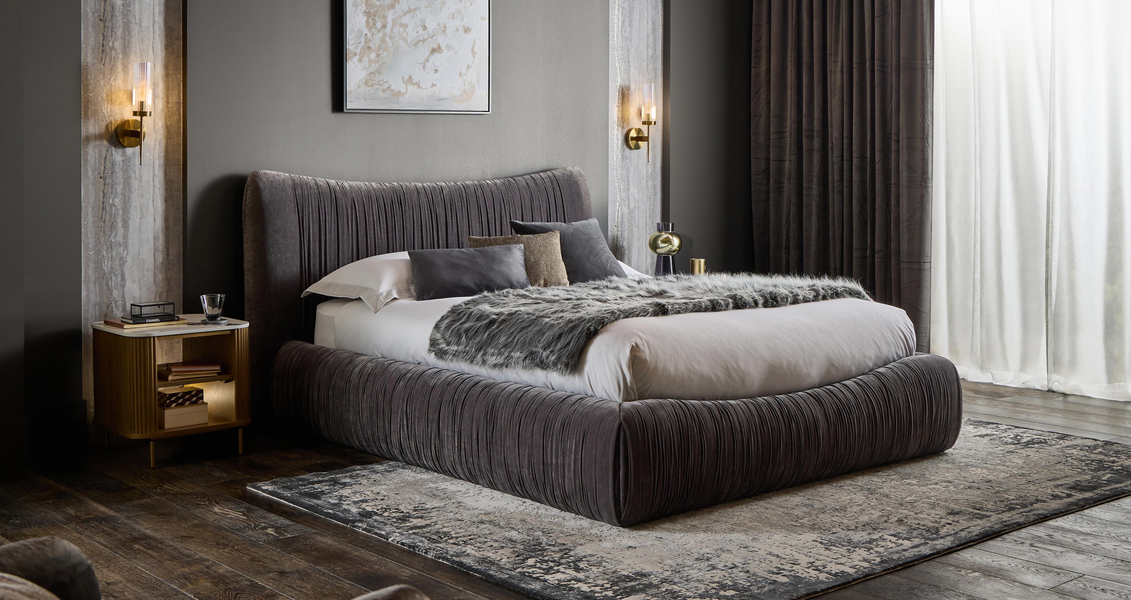 Dolly Double Ottoman Bed in Dolly Velvet Grey