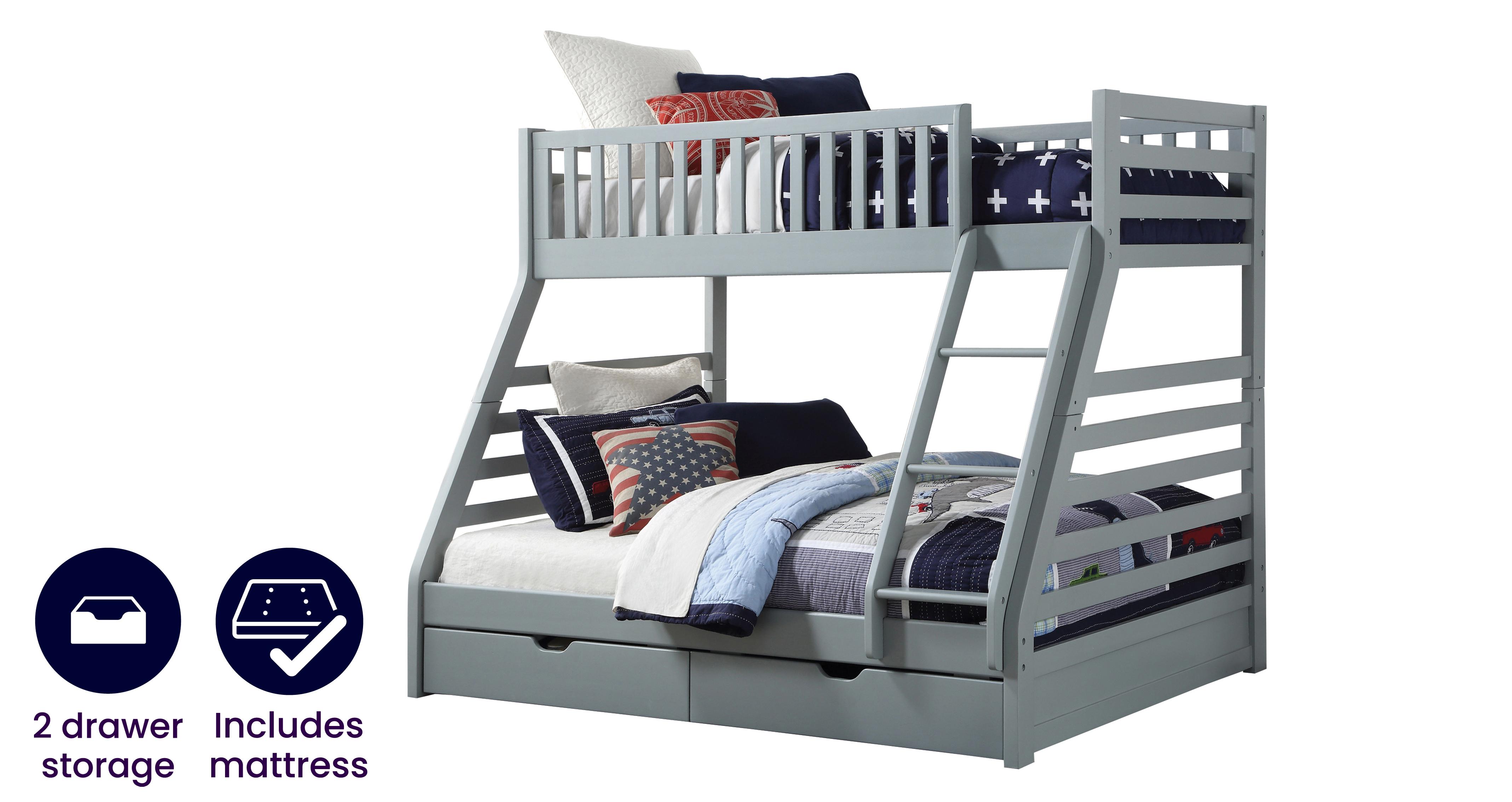 double bed bunk bed with storage