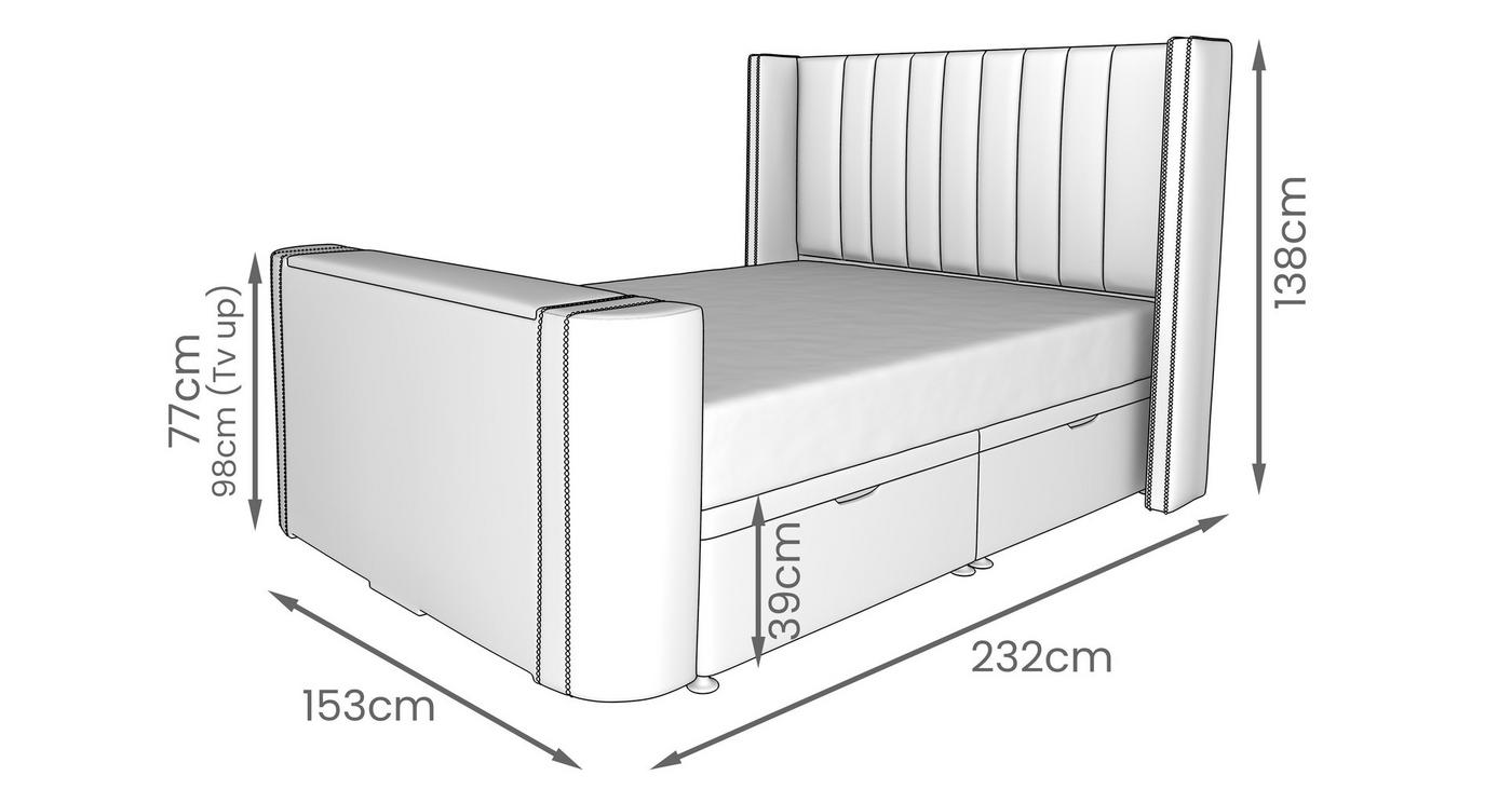 Double Side Ottoman TV Bedframe view 5