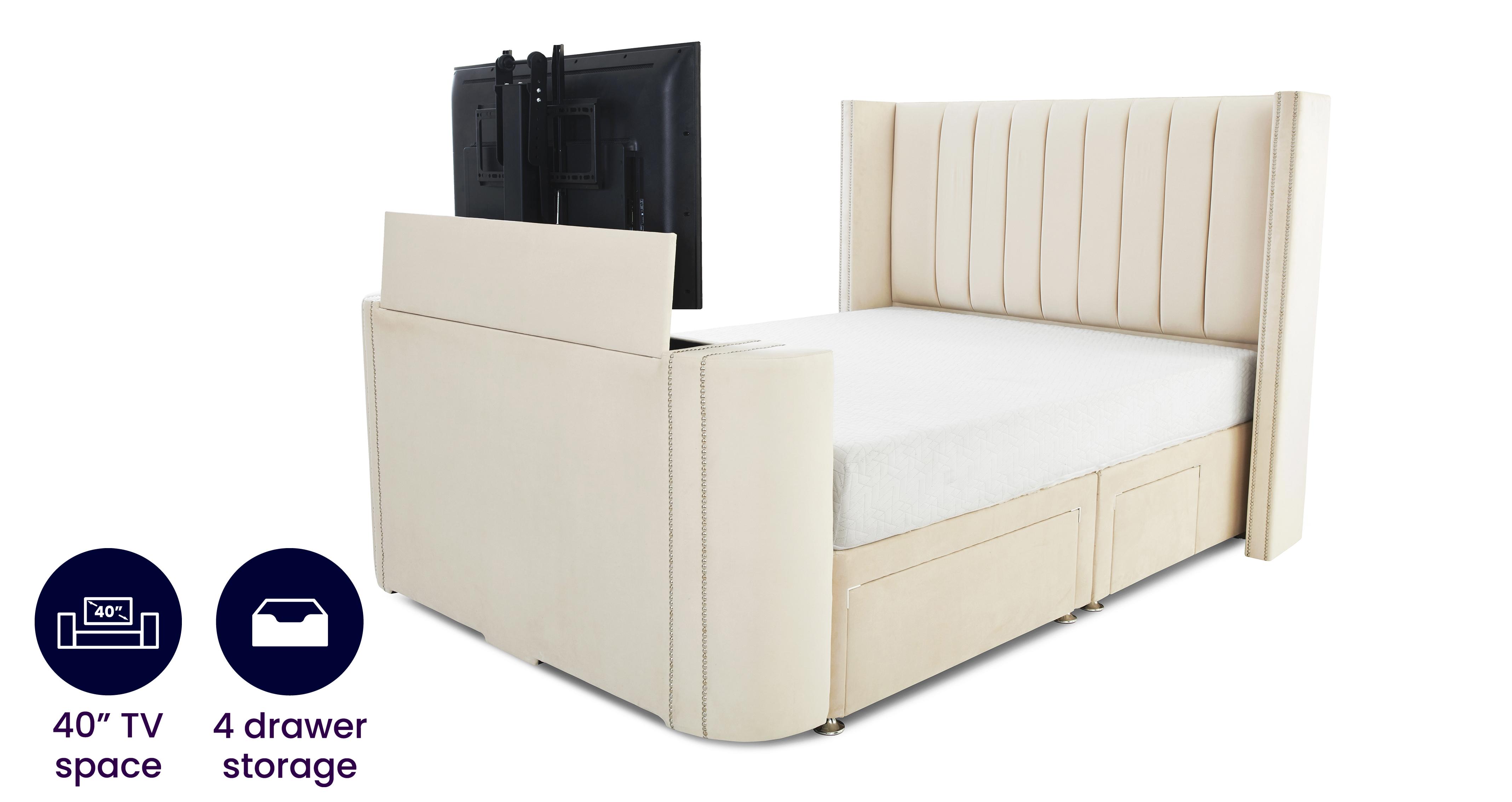 Durant Double 4 Drawer TV Bedframe DFS