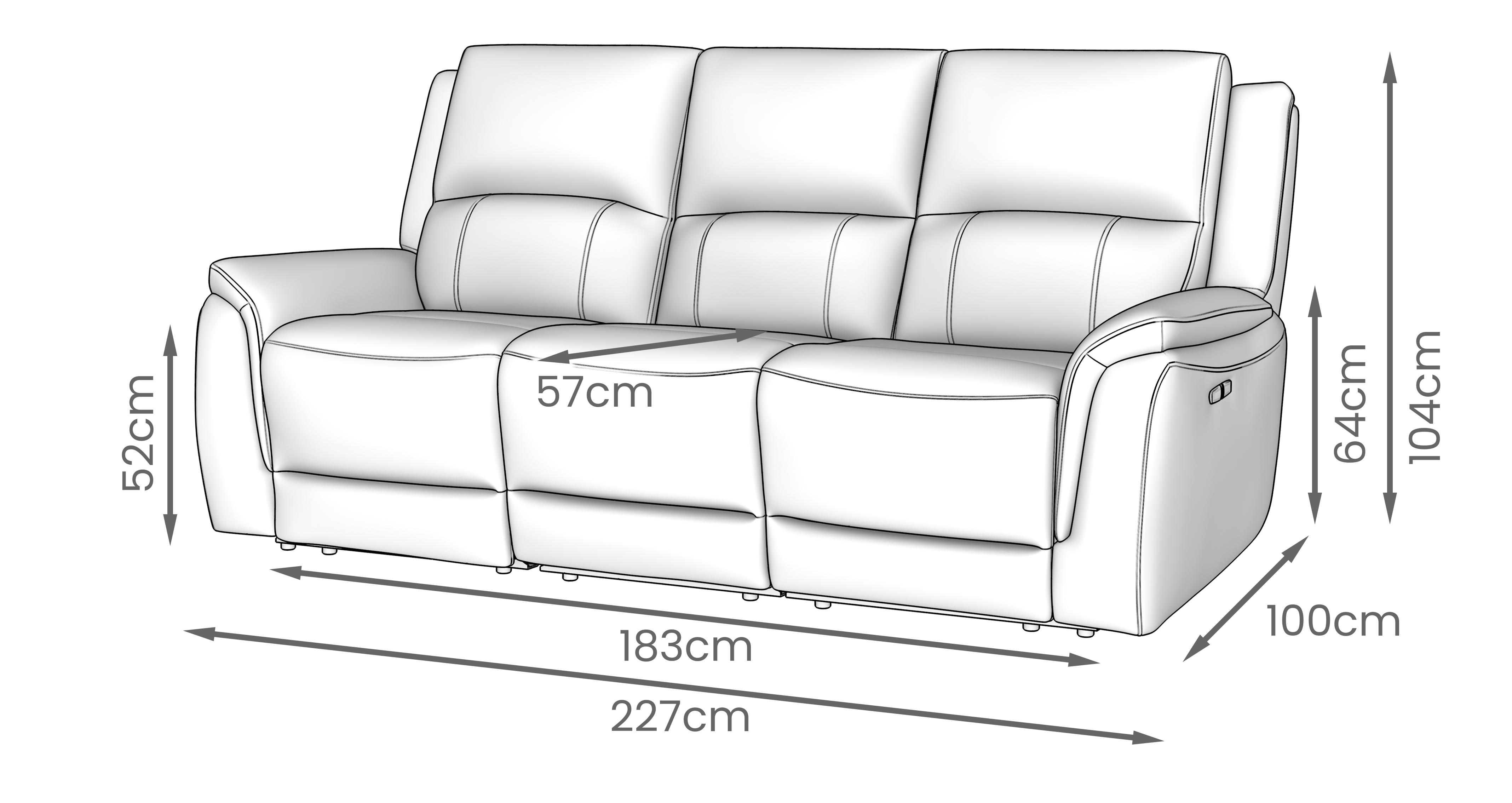 Dylan 3 Seat Power Recliner and Table in Marex Silver