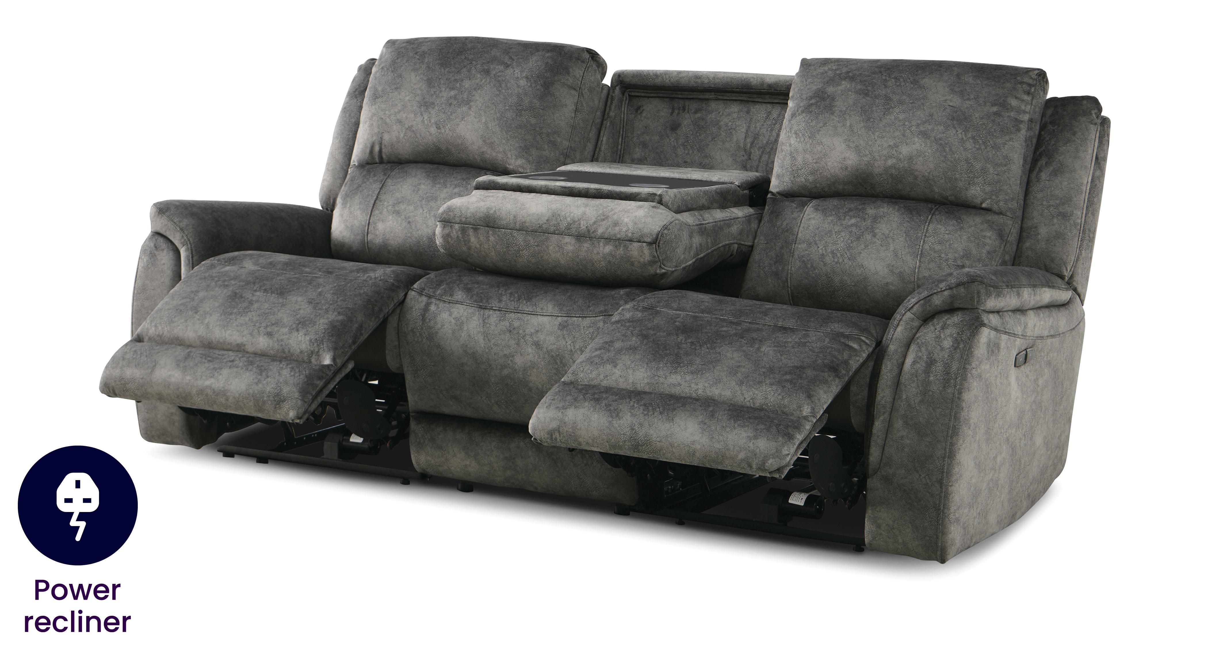 Dfs grey recliner deals sofa