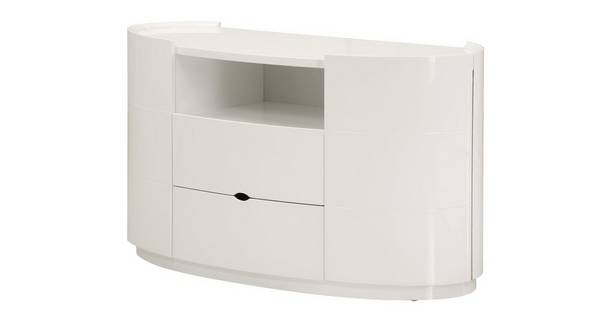 Eclipse Tv Cabinet High Gloss Dfs, White Tv Stand With Rounded Corners