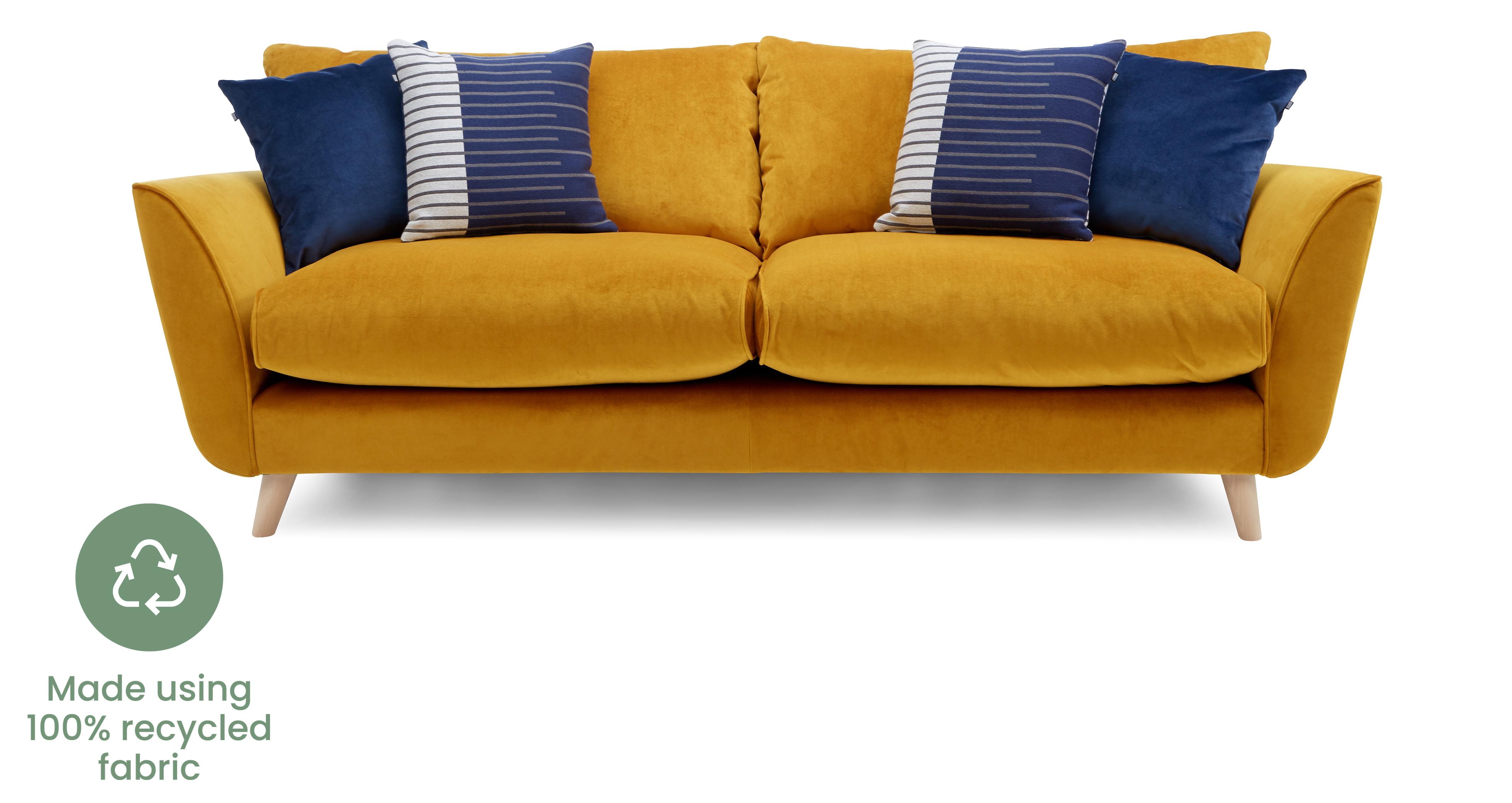 Dfs navy on sale velvet sofa