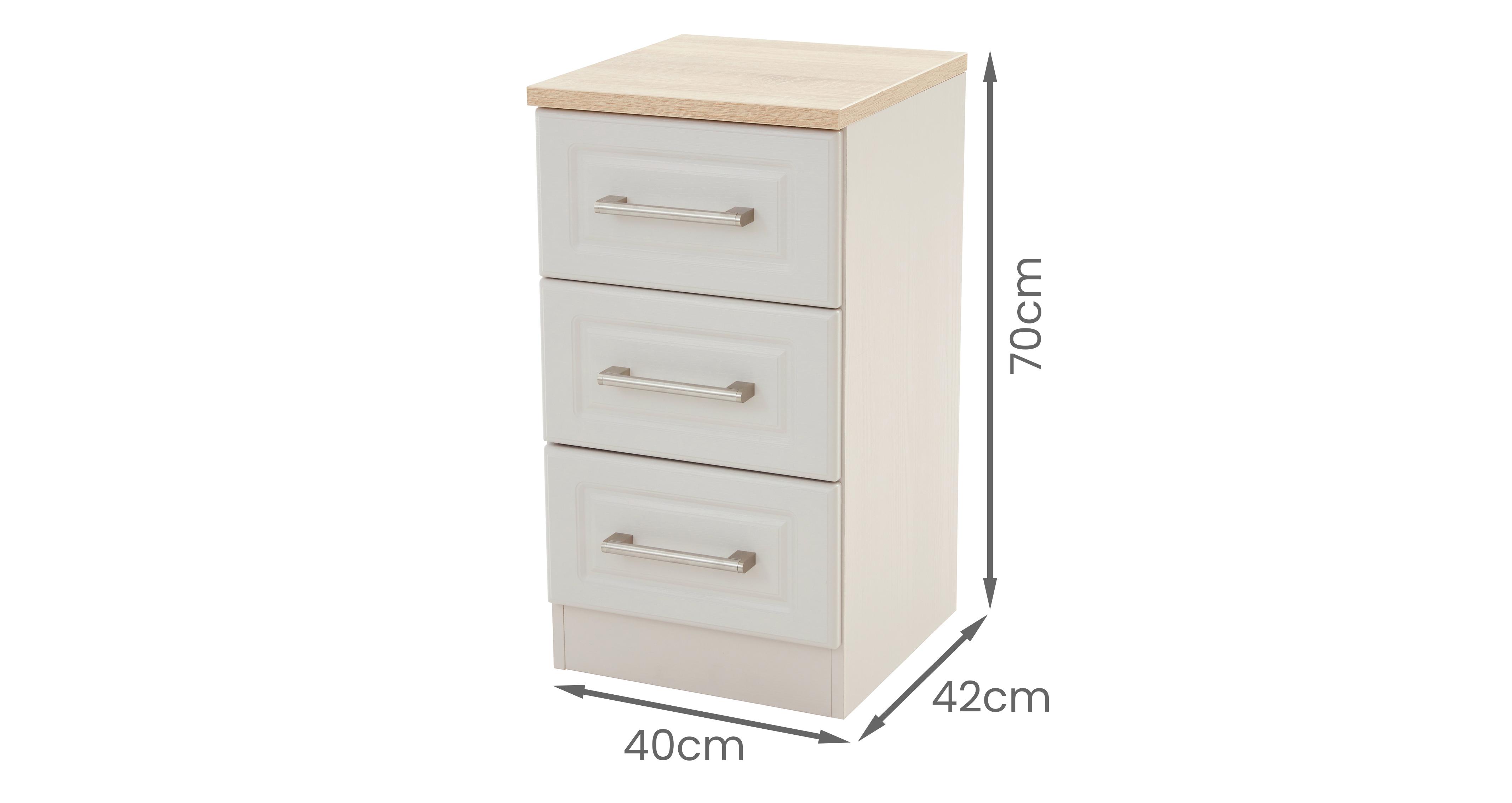 Elibank 3 Drawer Bedside Cabinet in Elibank Off White