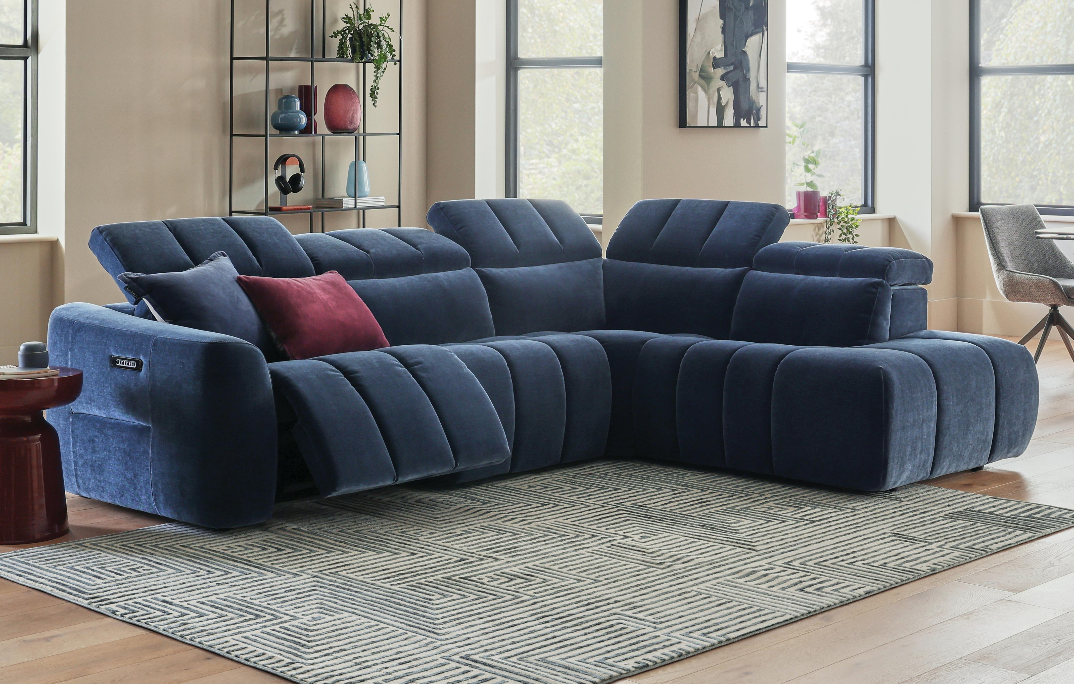 Left Hand Facing Arm Open End 2 Corner 1 Power Recliner with Lumbar and Power Headrests